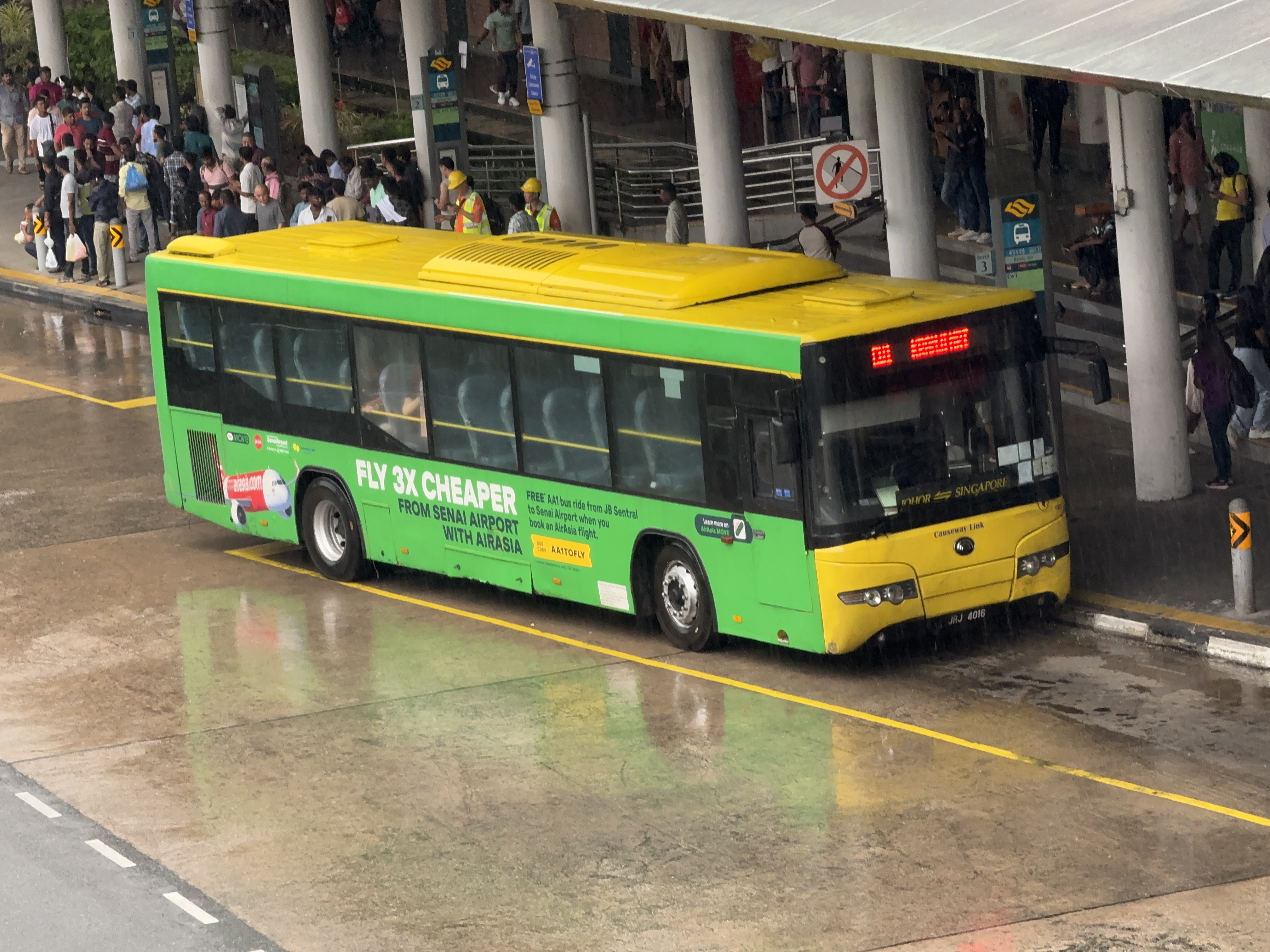 A Causeway Link CW1 bus, the main cross-border bus route between Woodlands, Singapore and JB Sentral, Malaysia