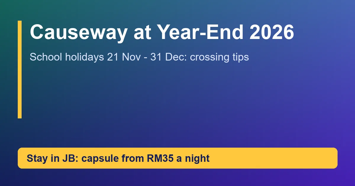 Causeway and Second Link at Year-End 2026: School Holiday Crossing Tips
