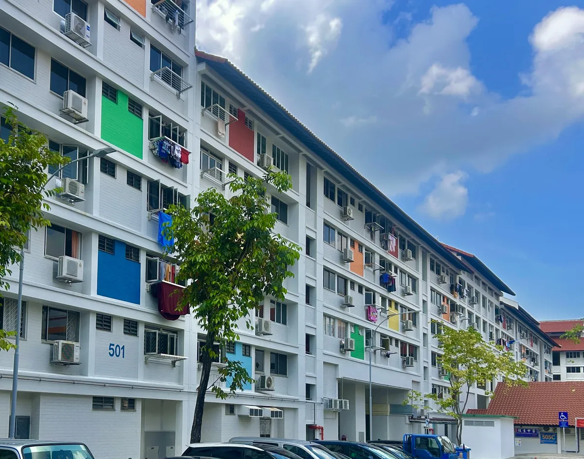 A block of HDB public housing flats in Bishan, Singapore