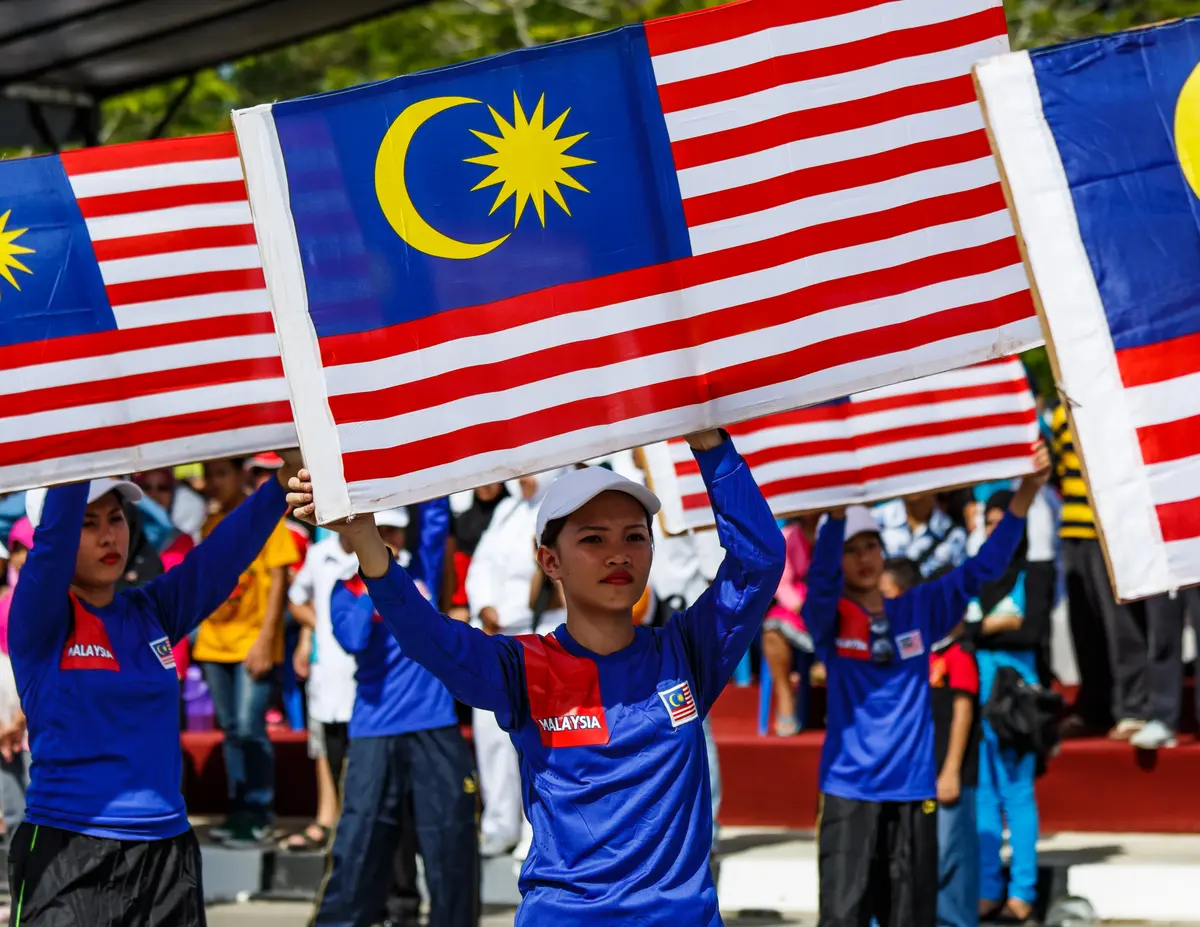 A Hari Merdeka parade in Malaysia marking National Day celebrations