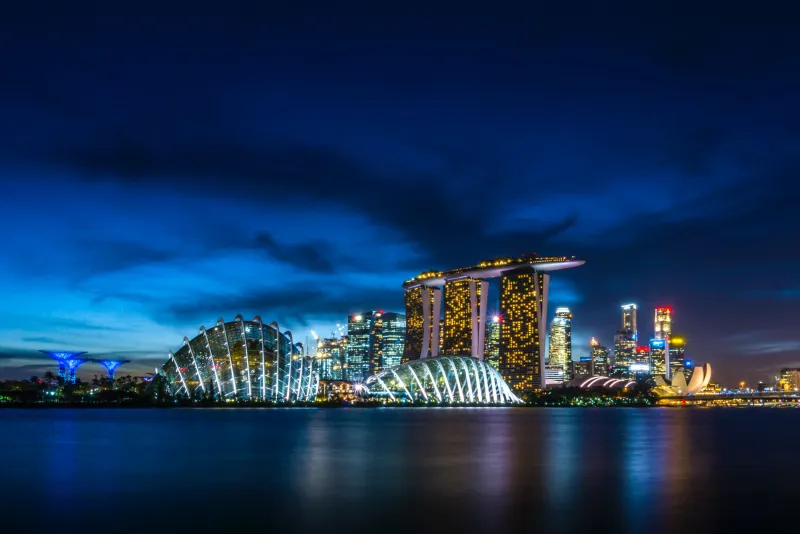 Singapore skyline at dusk