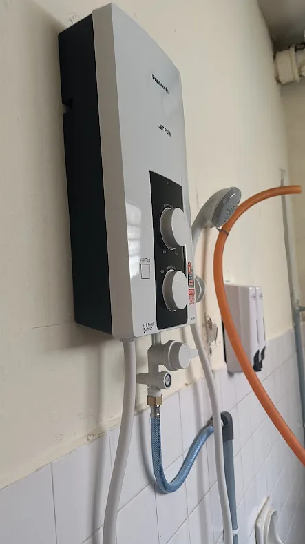 Water heater for hot showers available 24/7 at Pelangi Capsule Hostel